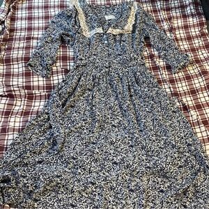 Floral Lace Trim prairie Blouse